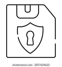A trendy design icon of secure floppy 