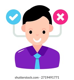 Ícone de design na moda do candidato selecionado 