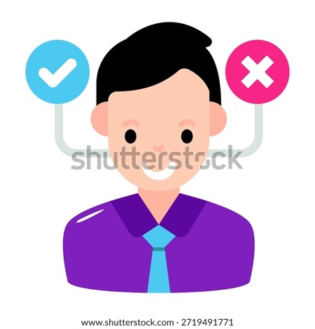 Trendy design icon of selected candidate 