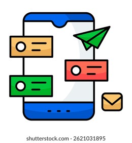 Ícone de design moderno de enviar mensagem móvel