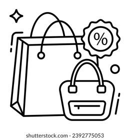 Trendy design icon of shopping discount 