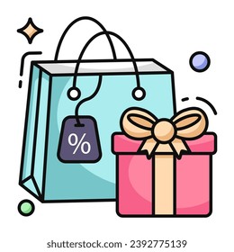Trendy design icon of shopping discount 
