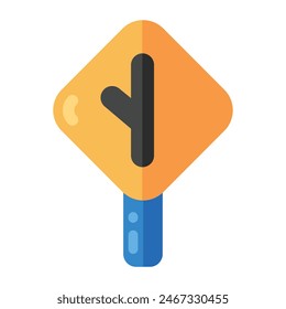 Trendy design icon of side road left board