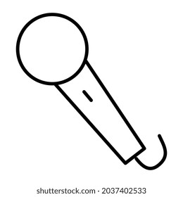 A trendy design icon of singing mic