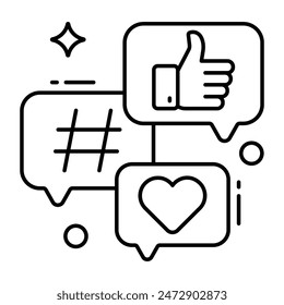 Trendy design icon of social chat