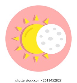 A trendy design icon of solar eclipse