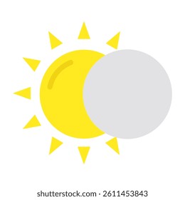 A trendy design icon of solar eclipse