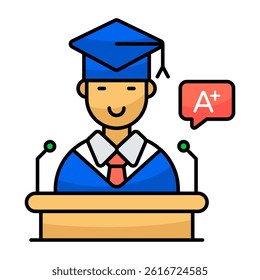 A trendy design icon of speech