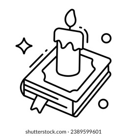 Icono de diseño de moda del libro de hechizos