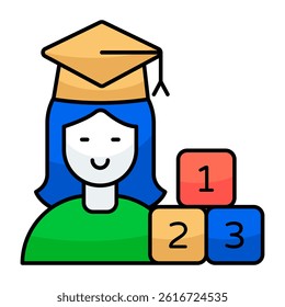 A trendy design icon of student