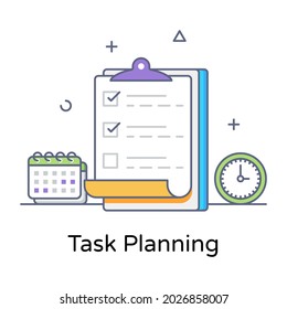 A trendy design icon of task planning