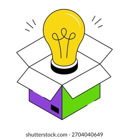 A trendy design icon of think outside the box