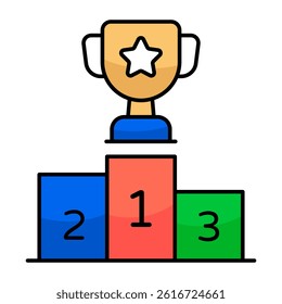 A trendy design icon of trophy