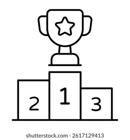 A trendy design icon of trophy