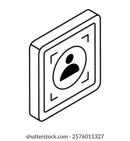 A trendy design icon of user scan