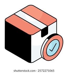 Trendy design icon of verified parcel