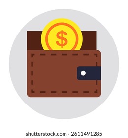 A trendy design icon of wallet