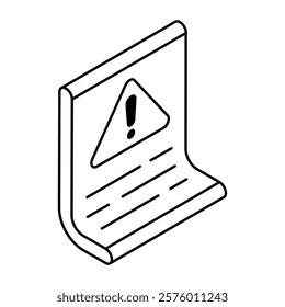 A trendy design icon of warning paper
