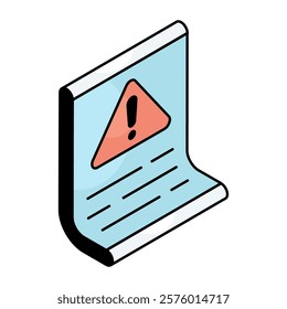 A trendy design icon of warning paper