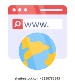 A trendy design icon of web browsing