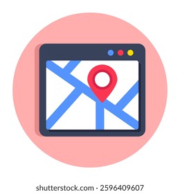 A trendy design icon of web location