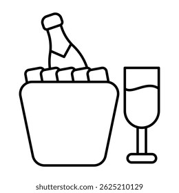 A trendy design icon of wine bottle