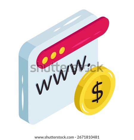Trendy design icon of www