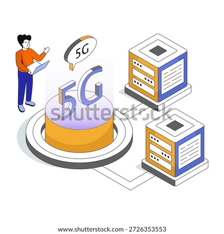 Trendy design illustration of 5g network 