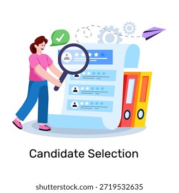 Ilustración de diseño de moda de selección de candidatos