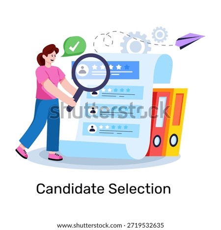 Trendy design illustration of candidate selection