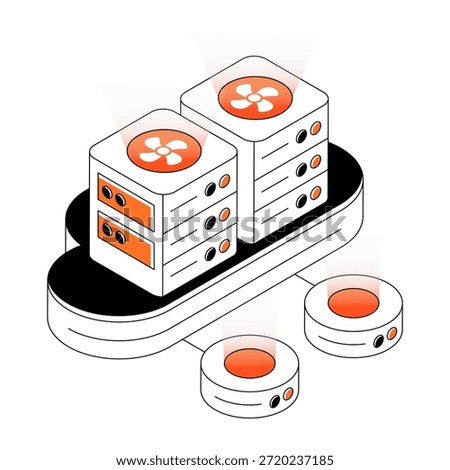A trendy design illustration of cloud hosting