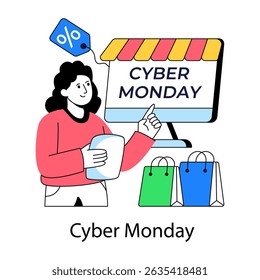 A trendy design illustration of cyber monday sale