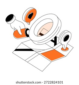Ilustração de design moderno da localização do mapa