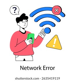 Ilustración de diseño de moda de error de red