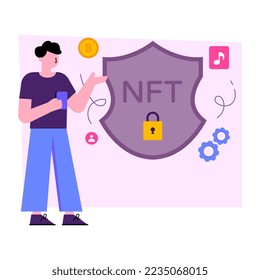 Trendy design illustration of nft security 
