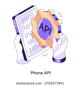 Ilustración de diseño de moda de la API del teléfono
