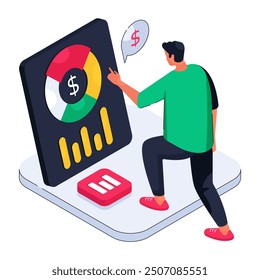 A trendy design illustration of pie chart

