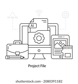 Ilustración de diseño del archivo de proyecto