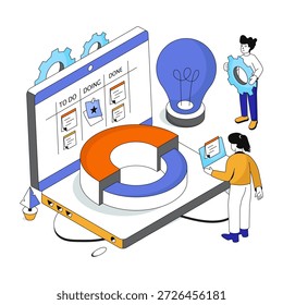 Trendy design illustration of task management 