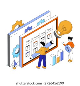 Trendy design illustration of task planning 