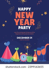 Trendy Design des neuen Jahres Flyer 