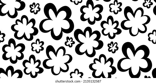 Trendy design. Seamless vector pattern. Flowers background. Freehand drawing. Perfect for wallpaper, screen background, site background, wrapping paper, fabric and surface design.