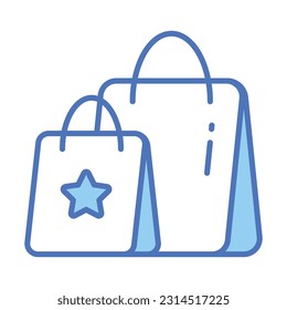 Trendy design of shopping bags for websites and apps,