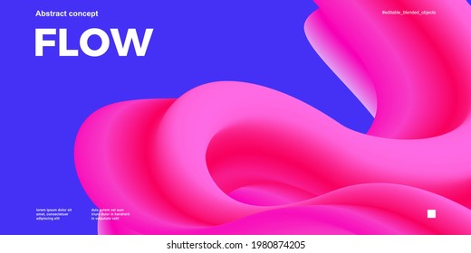 Trendy design template with colourful  fluid and liquid shapes. Abstract gradient backgrounds. Applicable for covers, websites, flyers, presentations, banners. Vector illustration. Eps10