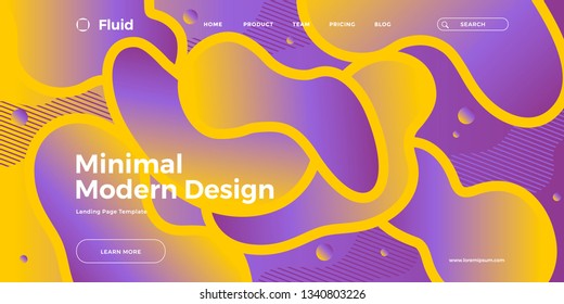 Trendy design template with fluid and liquid shapes. Abstract gradient backgrounds. Applicable for covers, websites, flyers, presentations, banners. Vector illustration. Eps10