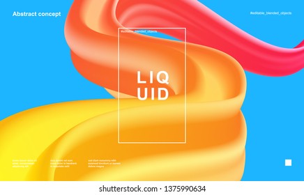 Trendy design template with fluid and liquid shapes. Abstract gradient backgrounds. Applicable for covers, websites, flyers, presentations, banners. Vector illustration. Eps10