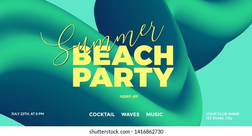 Trendy design template with fluid and liquid shapes. Summer colorful gradient background. Applicable for covers, posters, flyers, presentations, banners. Vector illustration. Eps10