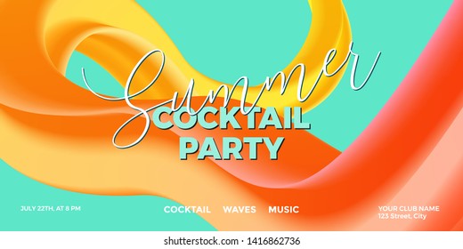 Trendy design template with fluid and liquid shapes. Summer colorful gradient background. Applicable for covers, posters, flyers, presentations, banners. Vector illustration. Eps10