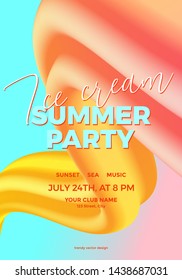 Trendy design template with fluid and liquid shapes. Summer colorful gradient background. Applicable for covers, posters, flyers, presentations, banners. Vector illustration. Eps10
