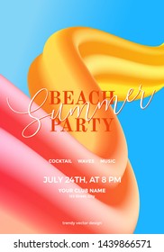 Trendy design template with fluid and liquid shapes. Summer colorful gradient background. Applicable for covers, posters, flyers, presentations, banners. Vector illustration. Eps10